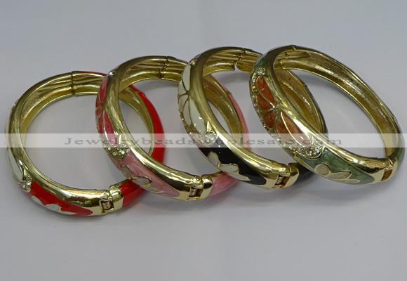 CEB132 16mm width gold plated alloy with enamel bangles wholesale