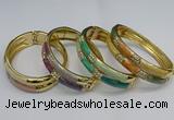 CEB133 16mm width gold plated alloy with enamel bangles wholesale