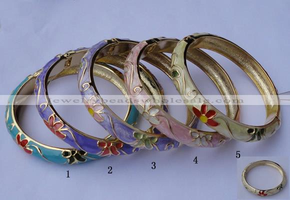 CEB14 5pcs 10mm width gold plated alloy with enamel bangles wholesale