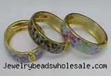 CEB141 20mm width gold plated alloy with enamel bangles wholesale