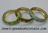 CEB144 18mm width gold plated alloy with enamel bangles wholesale