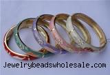 CEB15 5pcs 10mm width gold plated alloy with rhinestone & enamel bangles