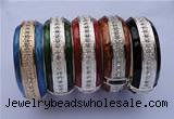 CEB17 5pcs 24.5mm width silver plated alloy with rhinestone & enamel bangle