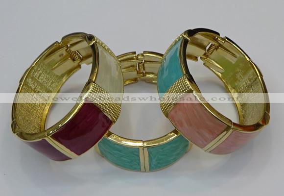 CEB173 22mm width gold plated alloy with enamel bangles wholesale