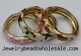 CEB179 17mm width gold plated alloy with enamel bangles wholesale