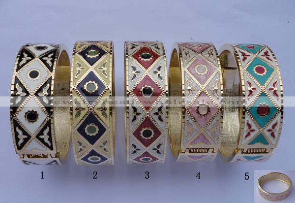 CEB18 5pcs 19mm width gold plated alloy with enamel bangles wholesale