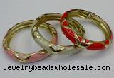 CEB182 13mm width gold plated alloy with enamel bangles wholesale