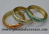 CEB184 15mm width gold plated alloy with enamel bangles wholesale