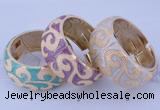 CEB27 5pcs 32mm width gold plated alloy with enamel bangles