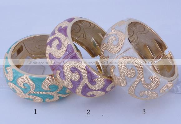 CEB27 5pcs 32mm width gold plated alloy with enamel bangles