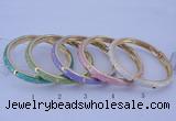 CEB29 5pcs 7mm width gold plated alloy with enamel bangles