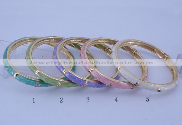 CEB29 5pcs 7mm width gold plated alloy with enamel bangles