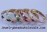 CEB32 5pcs 10mm width gold plated alloy with enamel bangles