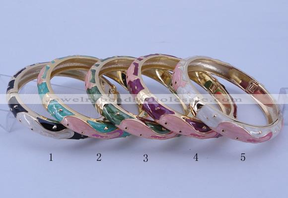 CEB32 5pcs 10mm width gold plated alloy with enamel bangles