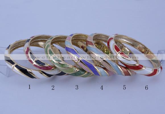 CEB33 6pcs 10mm width gold plated alloy with enamel bangles