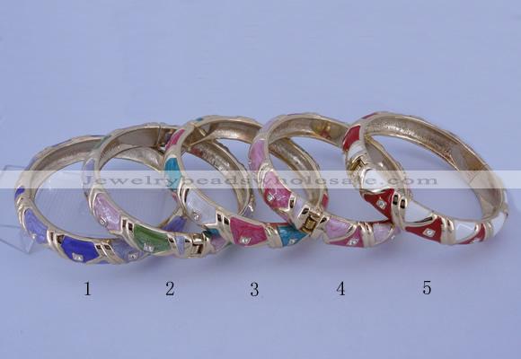 CEB34 5pcs 12mm width gold plated alloy with enamel rhinestone & bangles