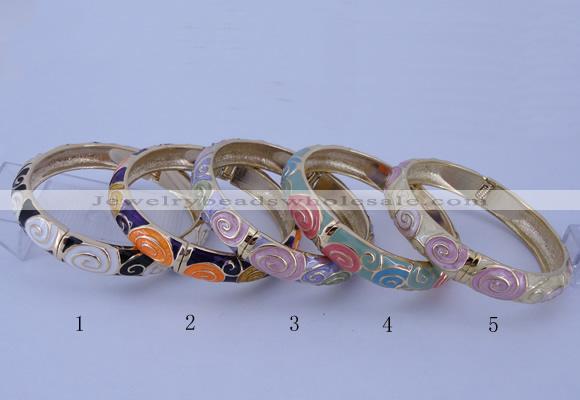 CEB35 5pcs 12mm width gold plated alloy with enamel bangles