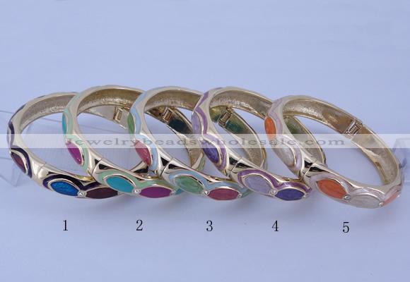 CEB36 5pcs 12mm width gold plated alloy with enamel rhinestone & bangles