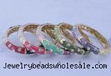 CEB37 5pcs 12mm width gold plated alloy with enamel rhinestone & bangles