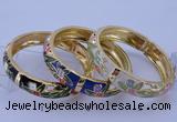 CEB40 5pcs 14mm width gold plated alloy with enamel bangles