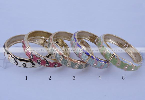 CEB41 5pcs 15mm width gold plated alloy with enamel rhinestone & bangles