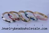 CEB43 5pcs 17mm width gold plated alloy with enamel rhinestone & bangles