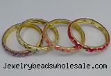 CEB50 7mm width gold plated alloy with enamel bangles wholesale