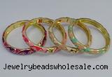 CEB52 7mm width gold plated alloy with enamel bangles wholesale