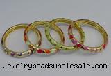 CEB53 7mm width gold plated alloy with enamel bangles wholesale