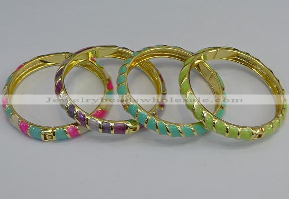 CEB54 7mm width gold plated alloy with enamel bangles wholesale