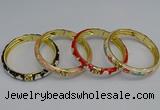 CEB56 7mm width gold plated alloy with enamel bangles wholesale