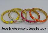 CEB57 7mm width gold plated alloy with enamel bangles wholesale