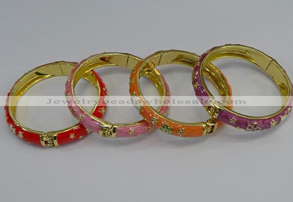 CEB58 9mm width gold plated alloy with enamel bangles wholesale