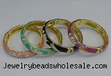 CEB59 9mm width gold plated alloy with enamel bangles wholesale