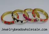 CEB60 9mm width gold plated alloy with enamel bangles wholesale