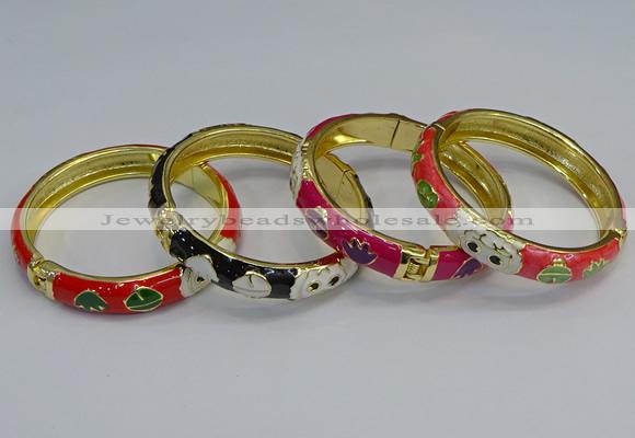 CEB60 9mm width gold plated alloy with enamel bangles wholesale