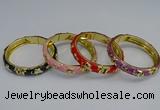 CEB61 9mm width gold plated alloy with enamel bangles wholesale