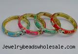 CEB62 9mm width gold plated alloy with enamel bangles wholesale