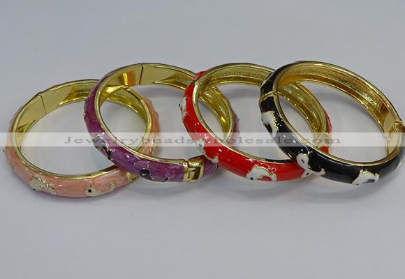 CEB63 9mm width gold plated alloy with enamel bangles wholesale