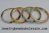 CEB68 6mm width gold plated alloy with enamel bangles wholesale