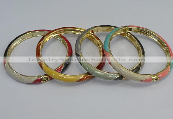 CEB68 6mm width gold plated alloy with enamel bangles wholesale