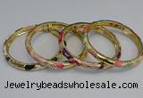 CEB69 6mm width gold plated alloy with enamel bangles wholesale