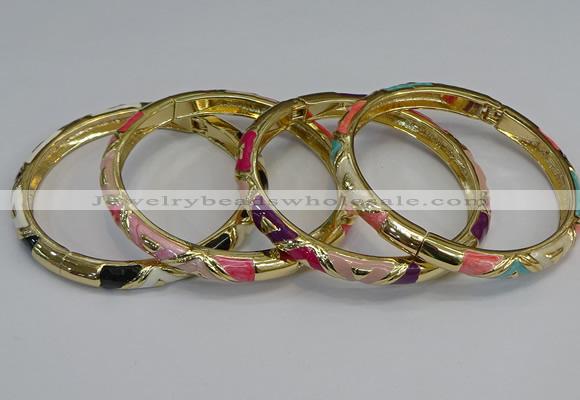 CEB69 6mm width gold plated alloy with enamel bangles wholesale