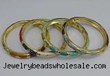 CEB70 6mm width gold plated alloy with enamel bangles wholesale