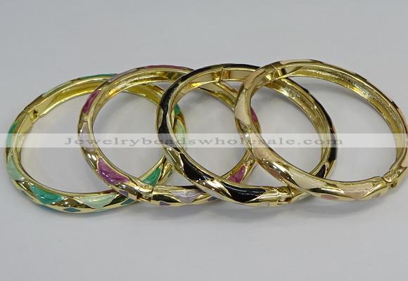 CEB71 6mm width gold plated alloy with enamel bangles wholesale