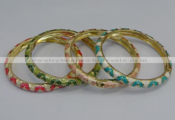 CEB74 6mm width gold plated alloy with enamel bangles wholesale