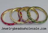 CEB75 6mm width gold plated alloy with enamel bangles wholesale