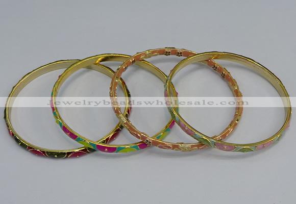 CEB76 5mm width gold plated alloy with enamel bangles wholesale