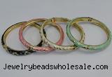 CEB77 5mm width gold plated alloy with enamel bangles wholesale