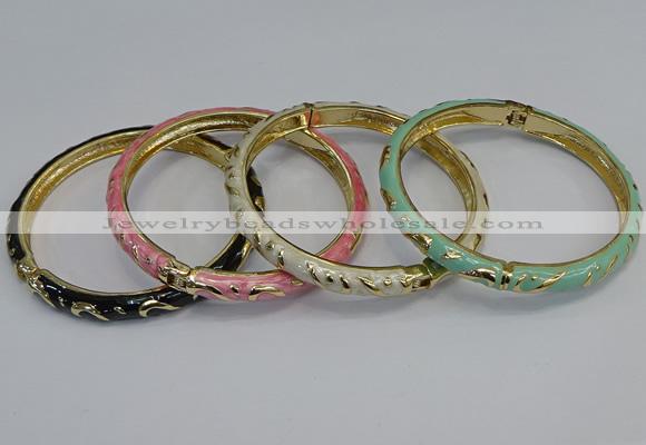 CEB77 5mm width gold plated alloy with enamel bangles wholesale